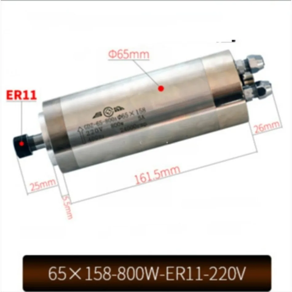65X158-800W-ER11-220V  Water Cooled Spindle Motor 2 Bearings CNC Motor Spindle CNC Engraving Machine Accessories 1PC High Qualit