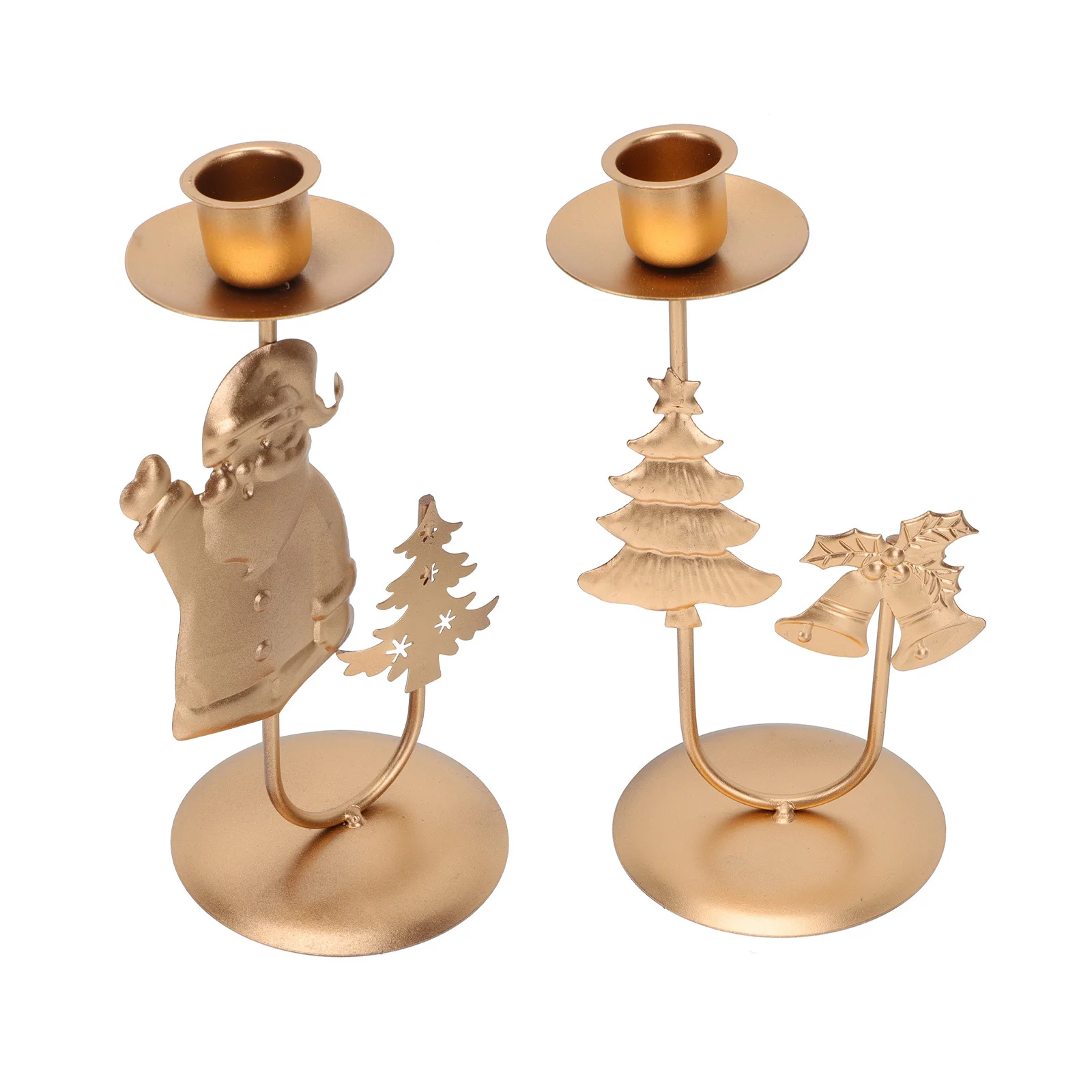 2 قطعة حامل شموع معدني الإبداعية عيد الميلاد الوقوف الرجعية الشمعدان عيد الميلاد مهرجان زينة زخرفية عصا