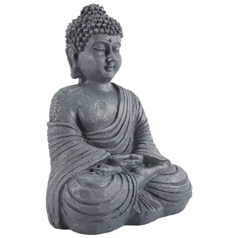 AFOURT-Vintage Garten-Buddha-Statue für Innen- und Außenbereich, Zen-Buddhismus-Figur, Skulptur, Dekoration für Zuhause, Büro und Geschäft – Detail 4