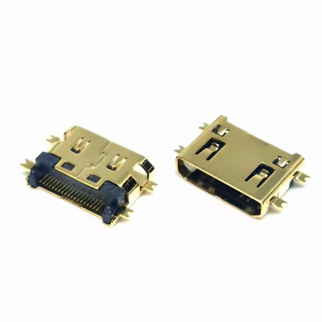 

Mini HDMI Type C Female Connector 19Pin SMT Receptacle Gold Plated Low Profile/Surface Mount Single Row with Mounting Pegs