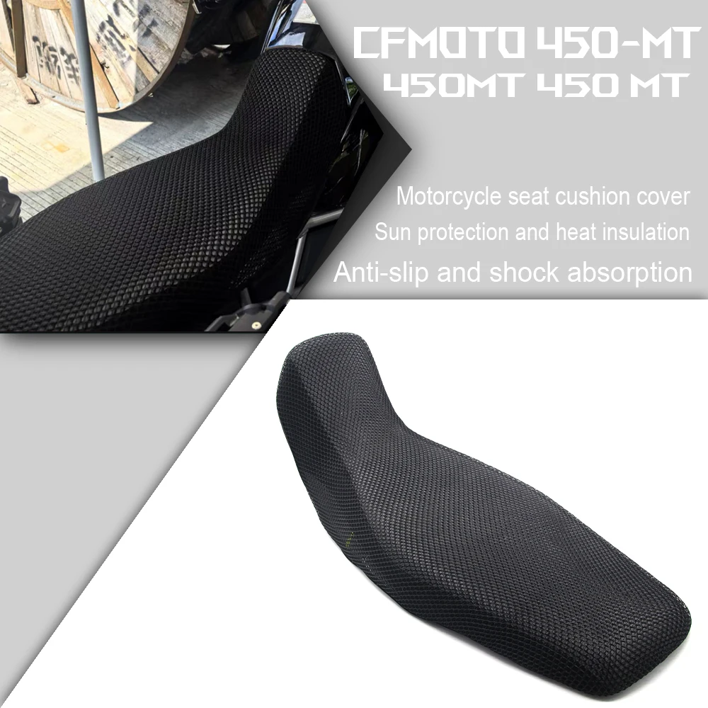 

Motorcycle Seat Cover 3D Mesh Fabric Seat Protect Cushion 450MT Accessories Heat insulation Seat Cover For CFMOTO 450MT 450-MT