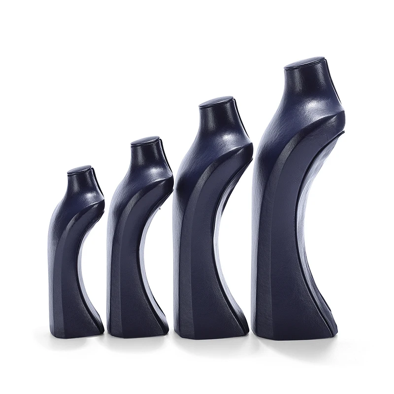 2022 original necklace display stand portrait neck hanger leather shop window display jewelry props jewlery organizer