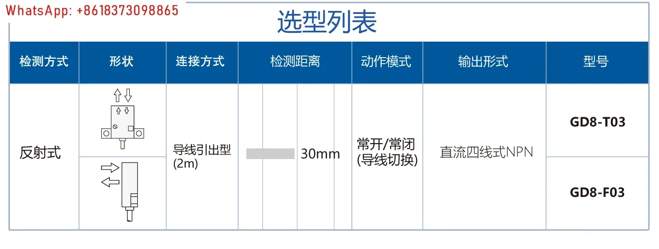 Flat Thin Reflective Photoelectric Switch Sensor High Sensitivity Miniature NPN Normally Open Four Wire 5~ 24VDC