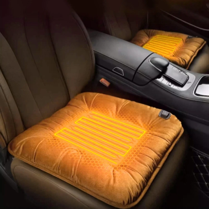 

Car Heated Seats Cushion Seat Electric Heating Cushion Winter Heated Pad USB Universal Plush Winter Vehicle Pad Warmer