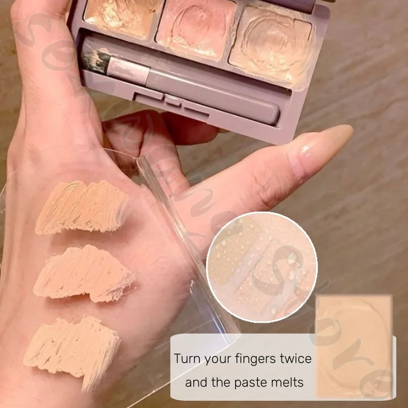 AMORTALS three-color concealer covers dark circles, spots, acne marks, long-lasting, moist, refreshing, and no stuck patterns