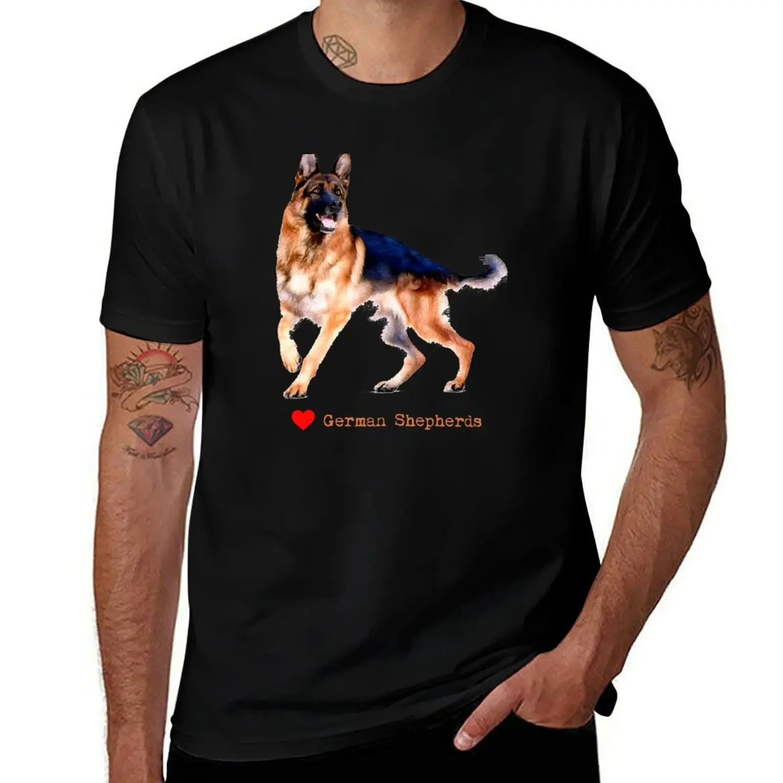 

Love German Shepherds dog trainer lover t shirt T-Shirt gifts for boyfriend anime Funny t-shirts Clothing t shirt for men