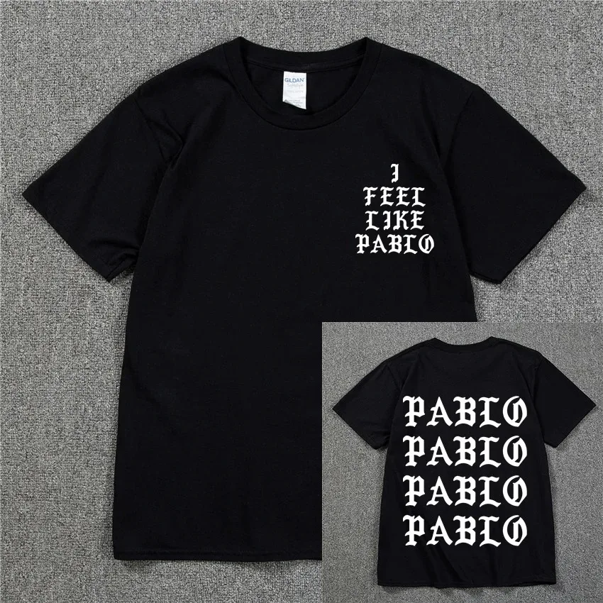 

Mangas curtas masculinas anti temporada camiseta esportiva, Kanye West, camisa que eu sinto como Paul Print, Hip Hop, clube