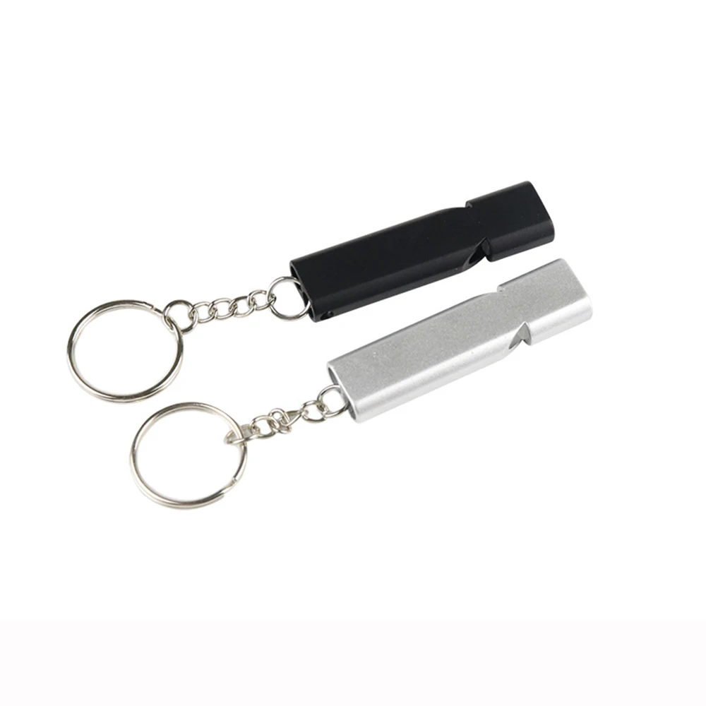 Silbato para deportes al aire libre, silbato de Metal de doble tubo más fuerte, silbato de entrenamiento de doble orificio, versátil para escalar deportes al aire libre