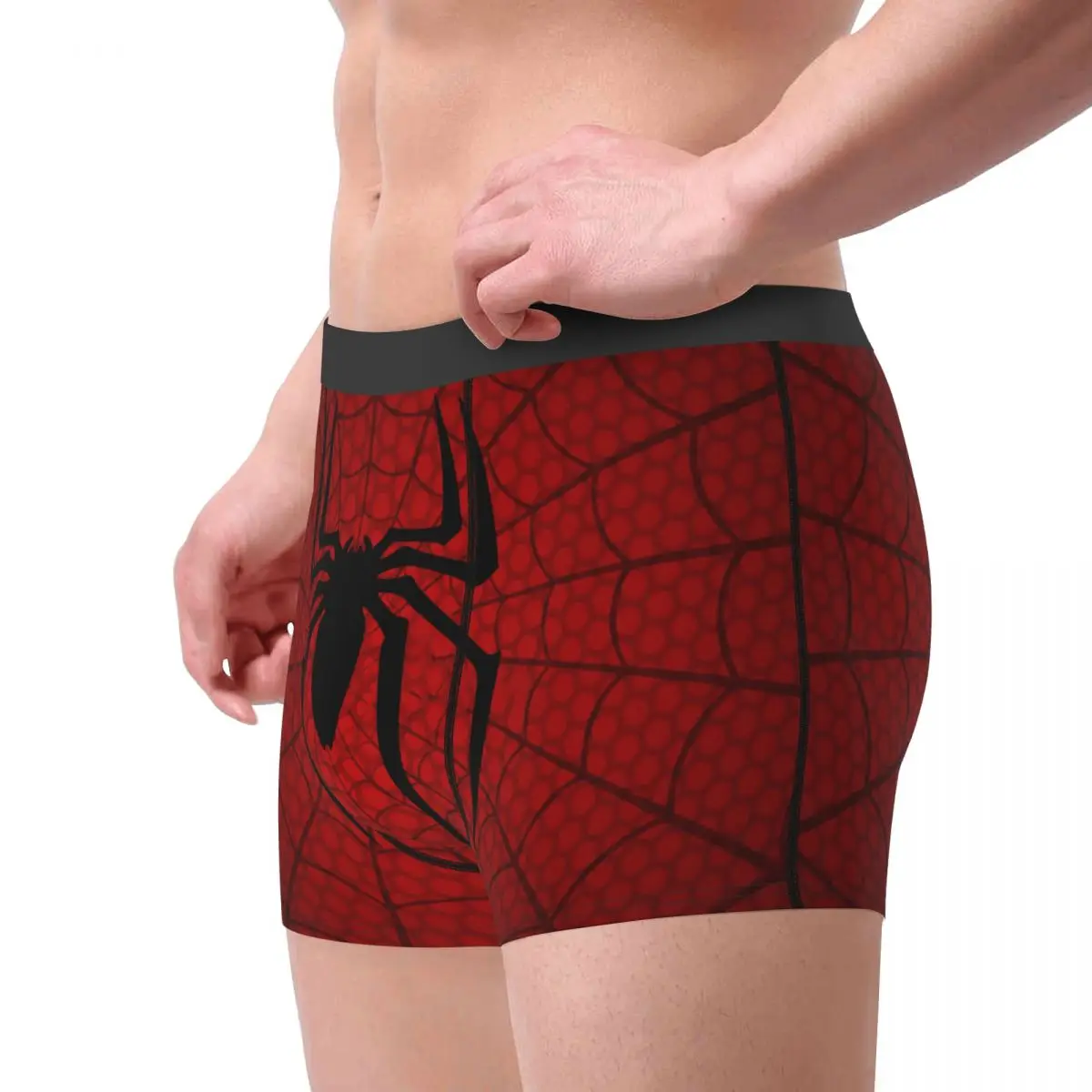 Custom Spider Man Cartoon Superhero Underwear Men Print Boxer Briefs Shorts Panties Breathable Underpants