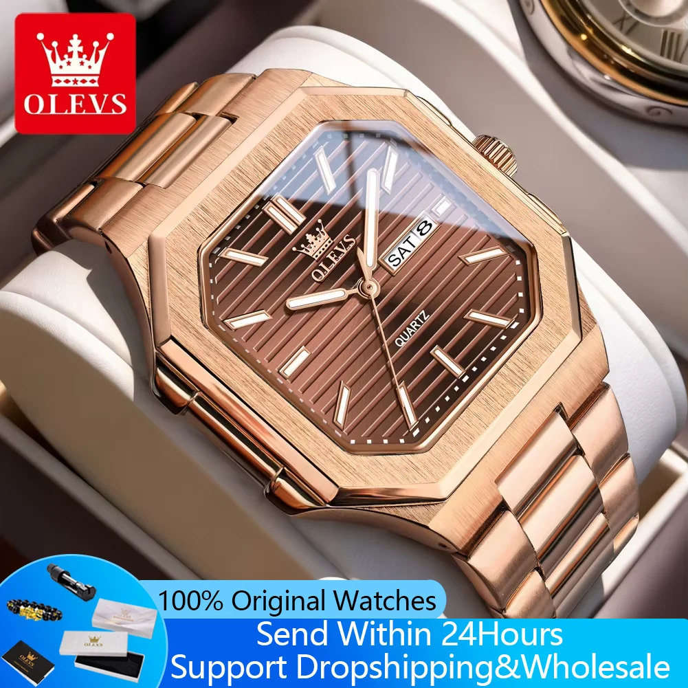 

Мужские кварцевые часы OLEVS 3731, роскошные, водонепроницаемые, с календарем, светящимся большим циферблатом, модные, простые, для бизнеса.