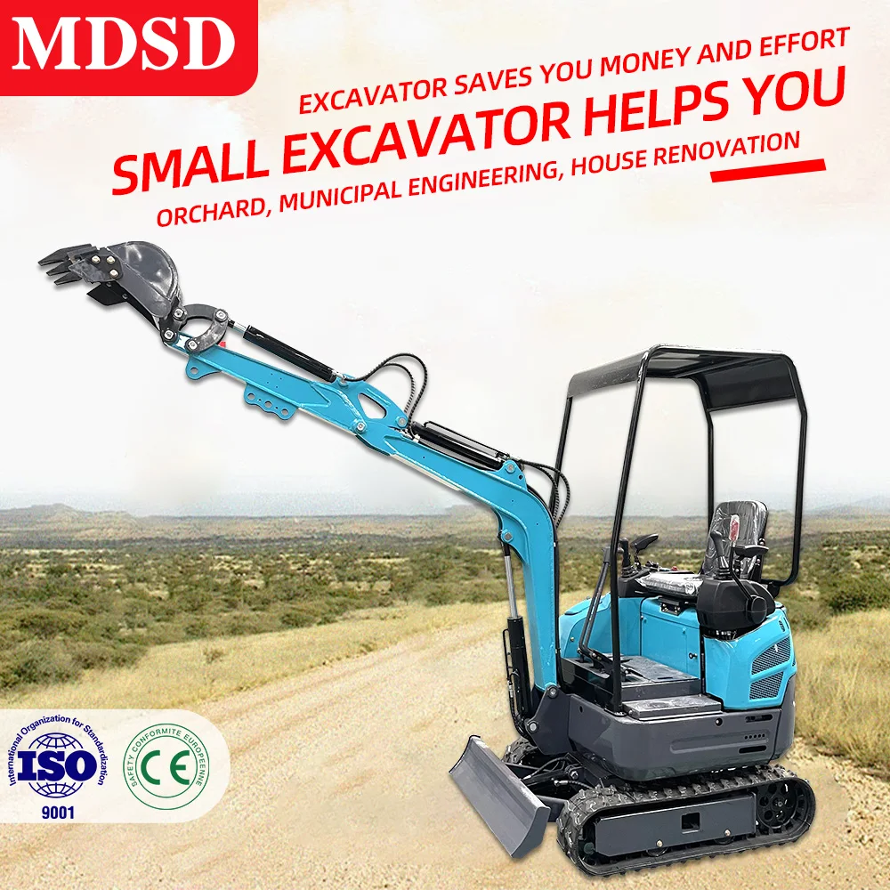 Consegna rapida 1T 1.2T 1.5T 2T Mini escavatore Pista ad alta efficienza Funzionamento facile Piccolo escavatore per uso in cantiere