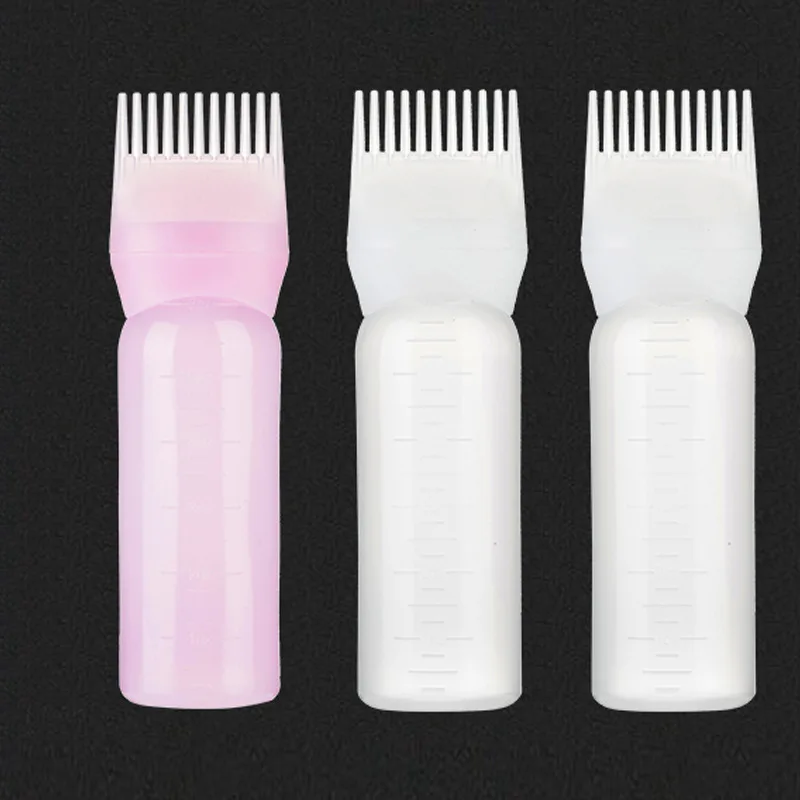 120ml Multicolor Plastic Hair Dye Refillable Bottle Applicator Comb Dispensing Salon Hair Coloring Hairdressing Styling Tool