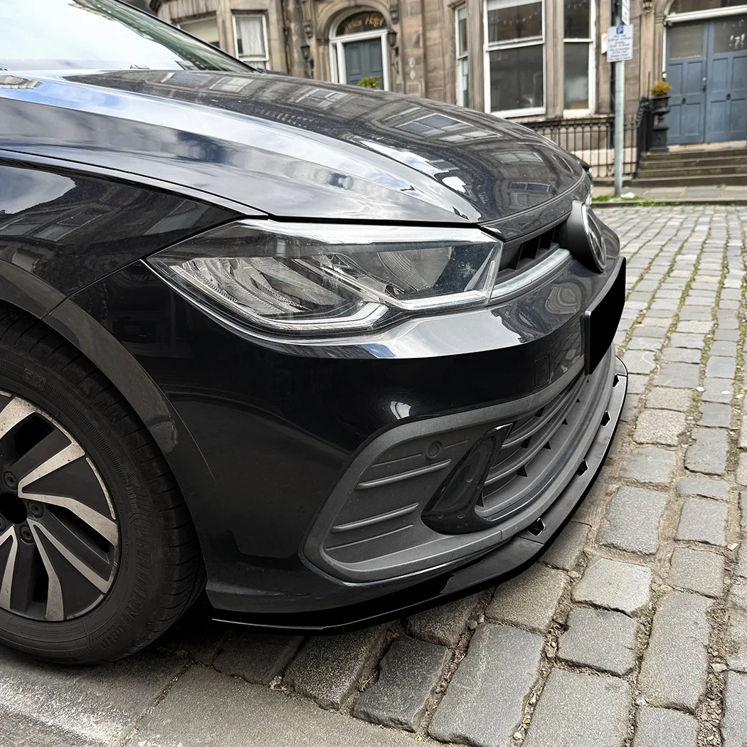 

Car Front Bumper Lip Spoiler Diffuser Splitters BodyKit Aprons Cover Trim For Volkswagen Polo MK6.5 Standard Edition 2022-2025