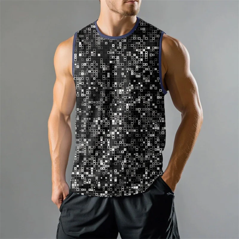 Fashion 3D Printed Graphic Summer Vest For Men Casual Street Star Graphic Loose Sleeveless Tee Gym Fitness Pullover motion Tops