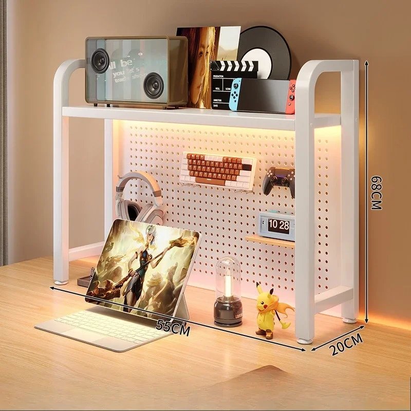 

Factory Bookshelf Desktop Wrought Iron Hole Board Multi-layer Storage Expansion Storage Shelf Computer Desktop Finishing Rack