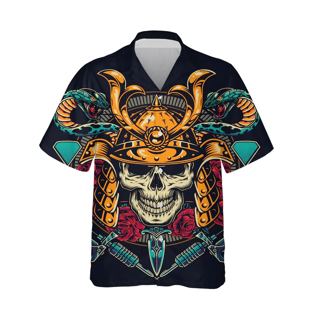 Jumeast Skull Blouses Men's Shirt Gothic Print Halloween Festival Clothing Oversized Shirts For Men Fashion Streetwear Clothes