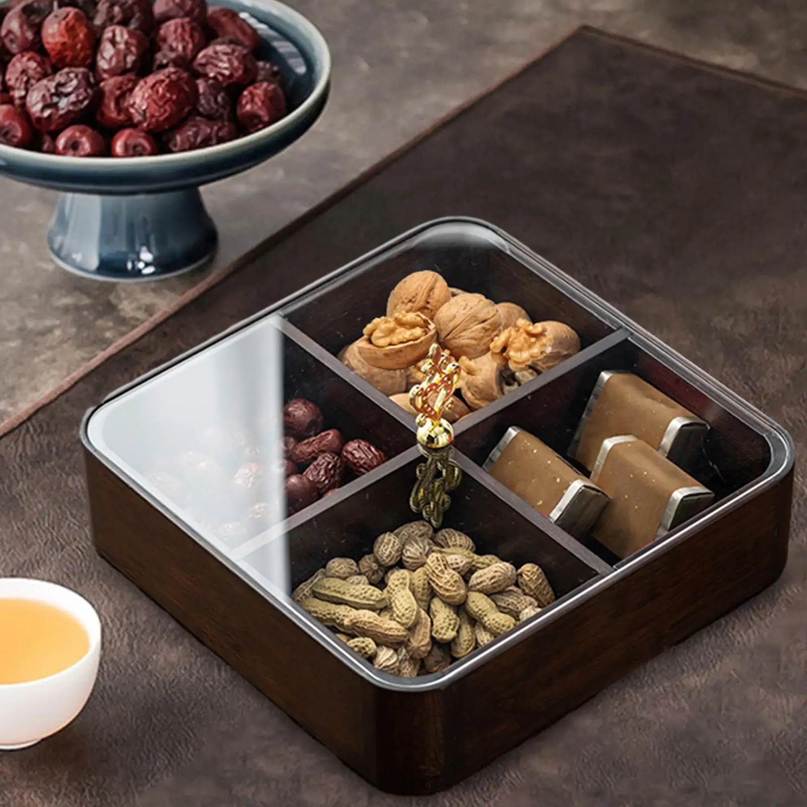 Dried Fruit Snack Candy Tray Multifunctional Snack Serving Tray Appetizer Tray for Candy Sundries Nuts Cakes Coffee Table