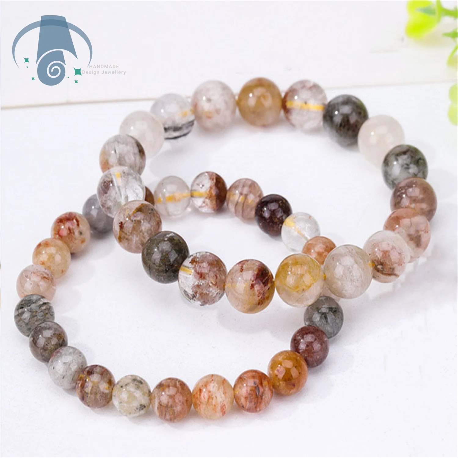 Natural Thousand Layer Phantom Crystal Bracelet Round Beads Simple Fashion Minimalist High End Elegant Handmade Jewelry for Wome