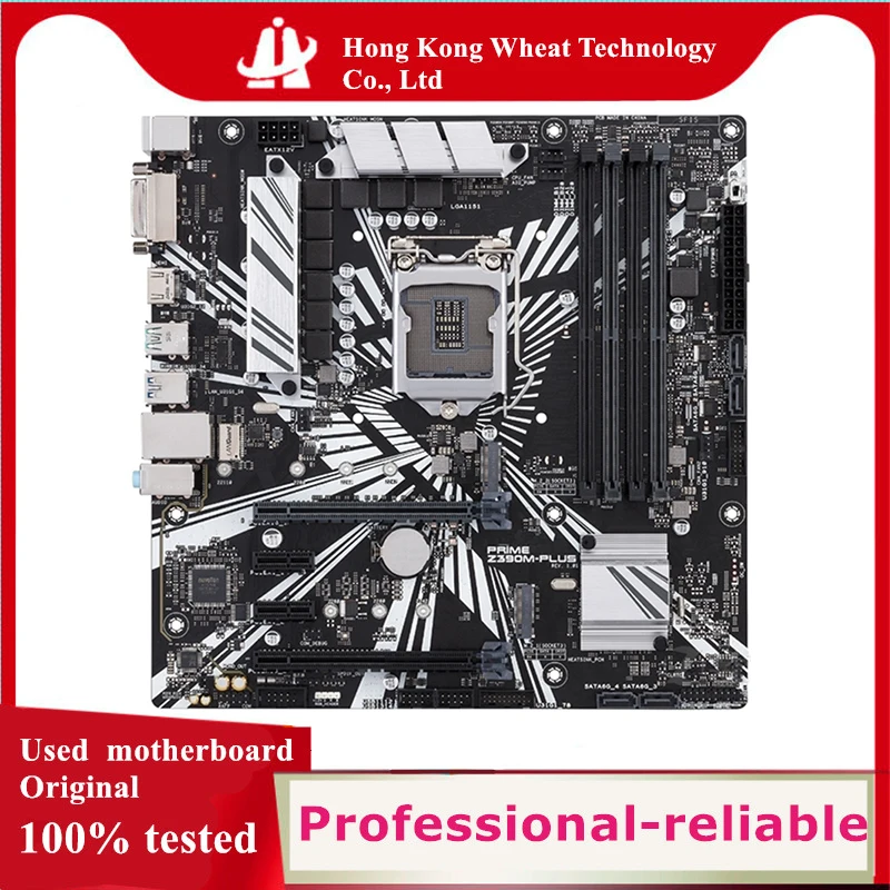 For Intel Z390 PRIME Z390M-PLUS motherboard Used original LGA 1151 LGA1151 DDR4 64GB M.2 NVME USB3.0 SATA3 Desktop Mainboard