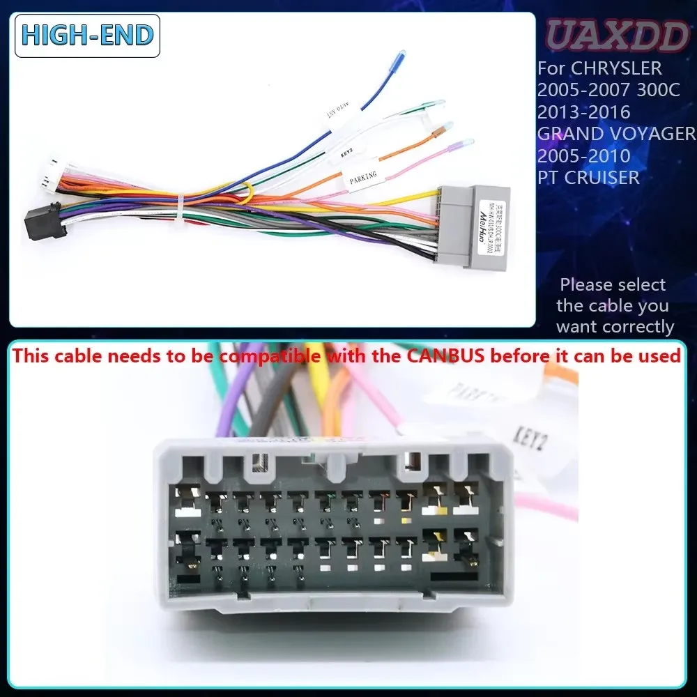 FOR CHRYSLER XP Cable Harness Decoder Canbus Box PACIFICA DODGE CARAVAN GRAND VOYAGER PT CRUISER SEBRING 300C 2 Din Car Android