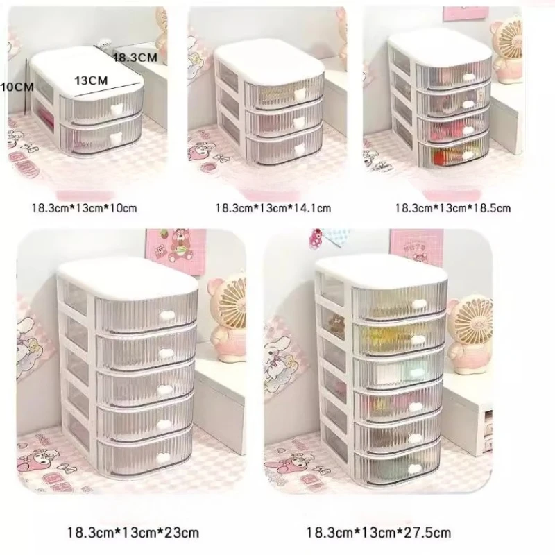 Desktop Multi-layer Drawer Storage Box Organizer Desktop Stationery Box Pen Holder Cute Children's Hair Accessories Storage Rack