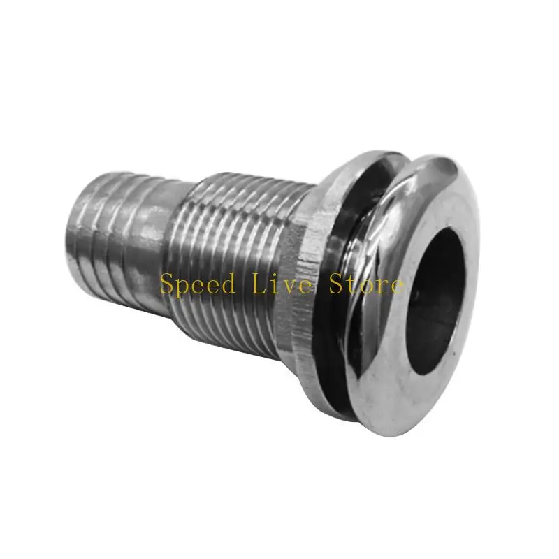 547C 316 Stainless Water Outlet Port Drain Vent Straight Thru-Hull Fitting 1 3/4 3/8 1/2Inch Thru-Hull Drain Connector
