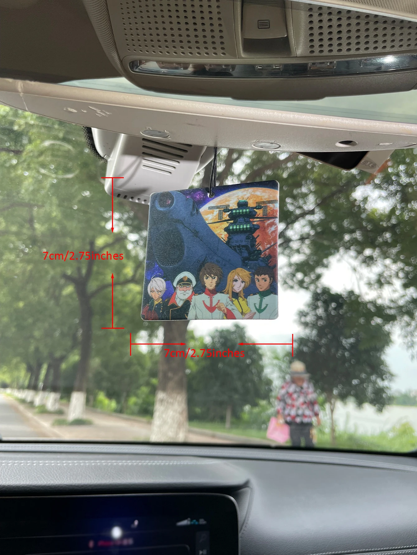 Space Battleship Retro Anime Hanging Car Air Freshener, Classic Sci‑Fi Spaceship Manga Character Paper Air Fragrance, Natural Pl