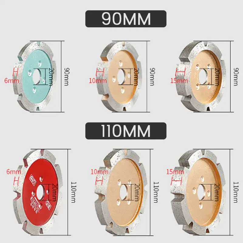 Imagem -06 - Espessado Diamante Saw Blades Sinterização Carving Blade Slot de Parede de Pedra Telha de Concreto Metal Lâmina de Corte para 100 Rebarbadora