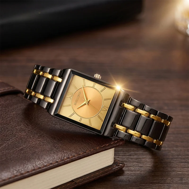 Men's Quartz Wristwatch Steel Band Male Classic Popular Watches Rectangular Minimalist Fashion Casual Business Watch For Daily