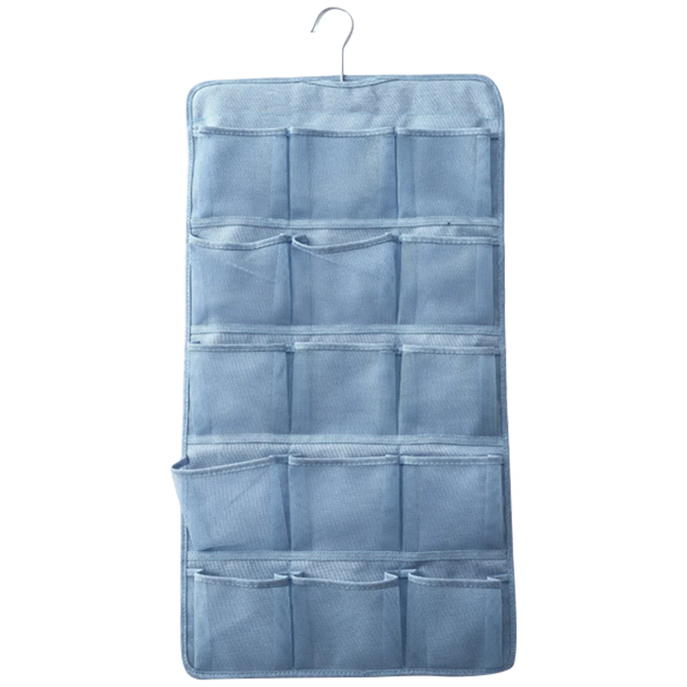 

Underwear Storage Bag Blue Hanging Closet Wardrobe Double Sided Pouches Lingerie Bags Oxford Cloth Home Bedroom