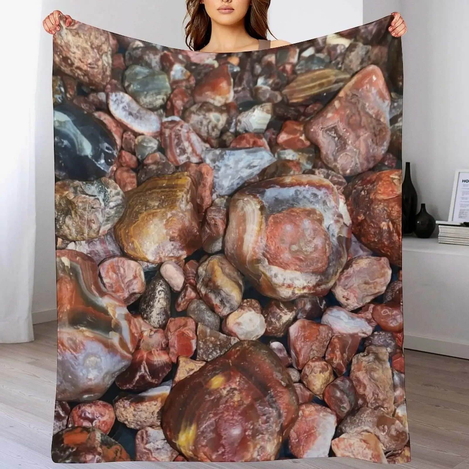 

Agate Puzzle Throw Blanket Shaggy christmas gifts valentine gift ideas Moving Blankets
