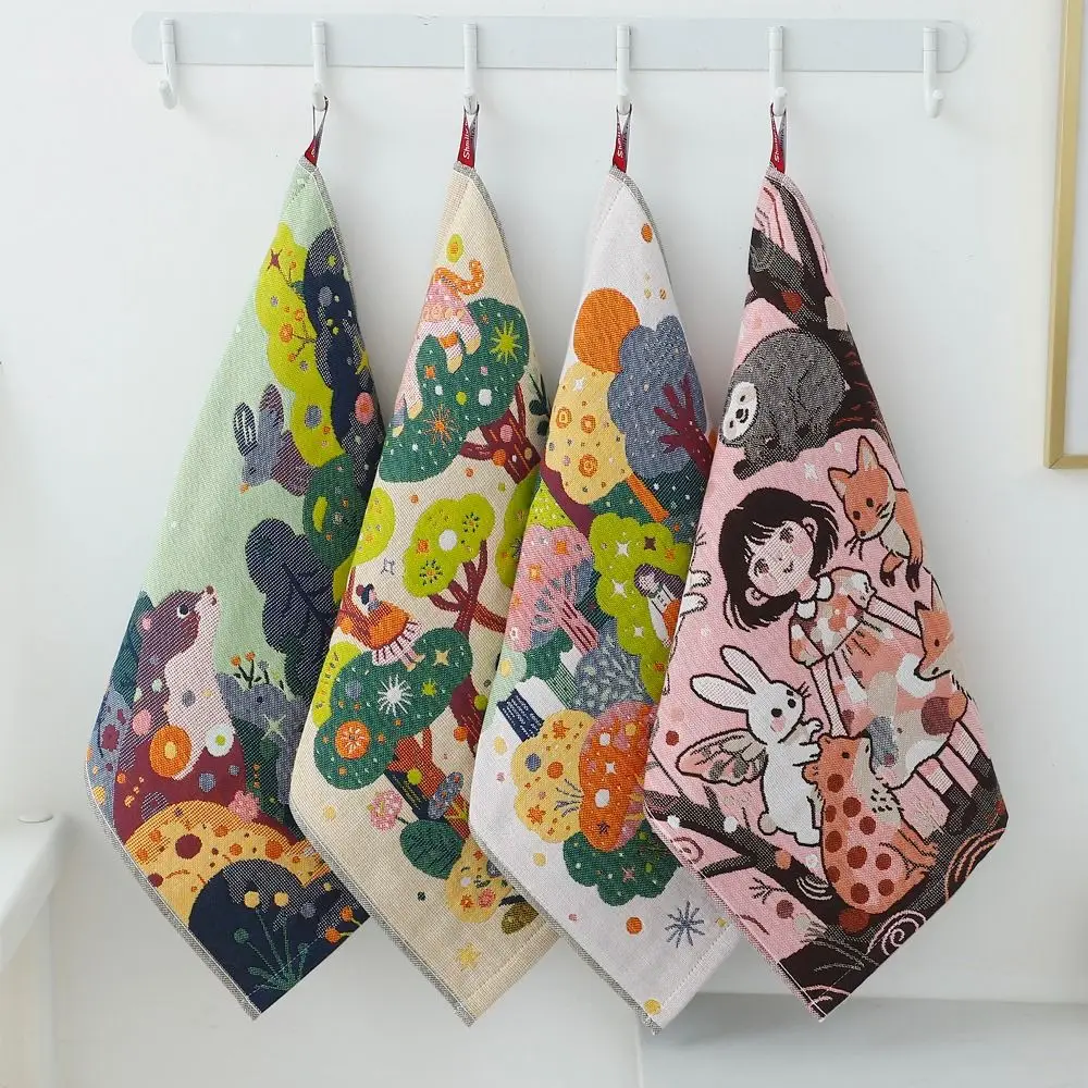 34x40cm Large Hand Towel Quick Dry 4 Layer Cotton Gauze Kitchen Towel Decorative Pure Cotton Dish Cloth Home Restaurant