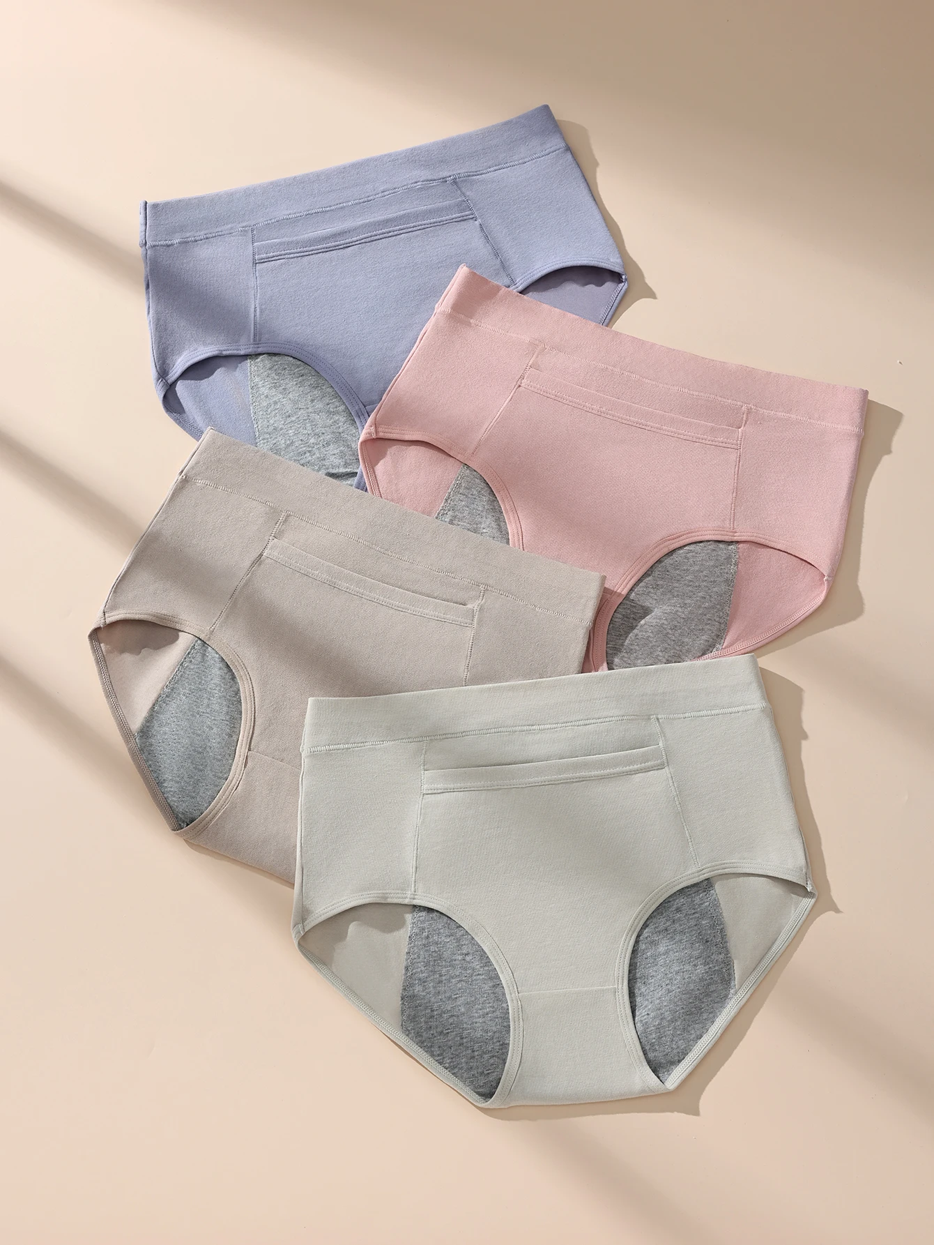 4pcs High-waisted ladies physiological aunt pants breathable comfortable cotton underwear ladies underwear underwear image 2