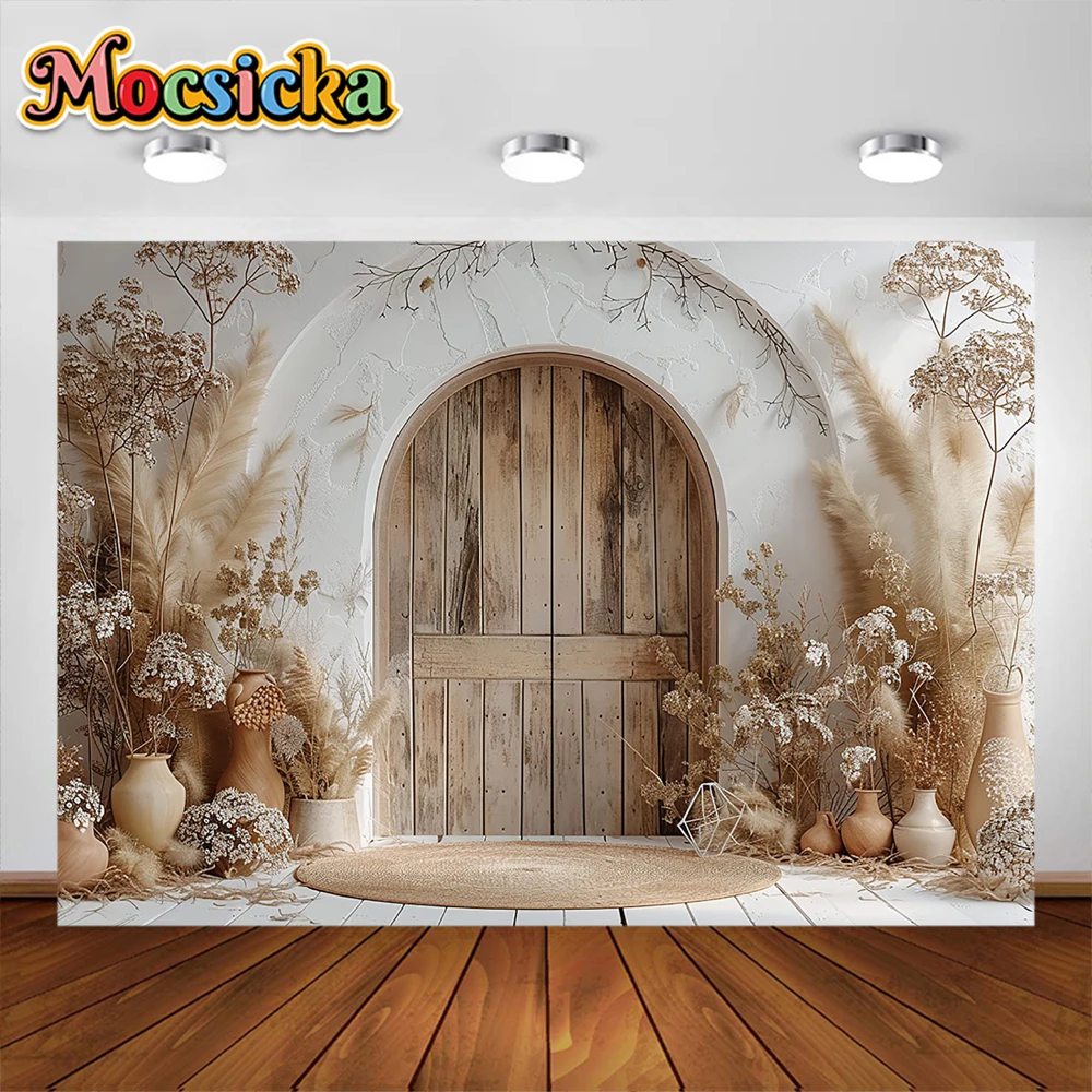 Mocsicka Background Boho Photography Pampa Floral Arch Adult Birthday Wedding Maternity Art Portrait Decor Backdrop Photo Studio