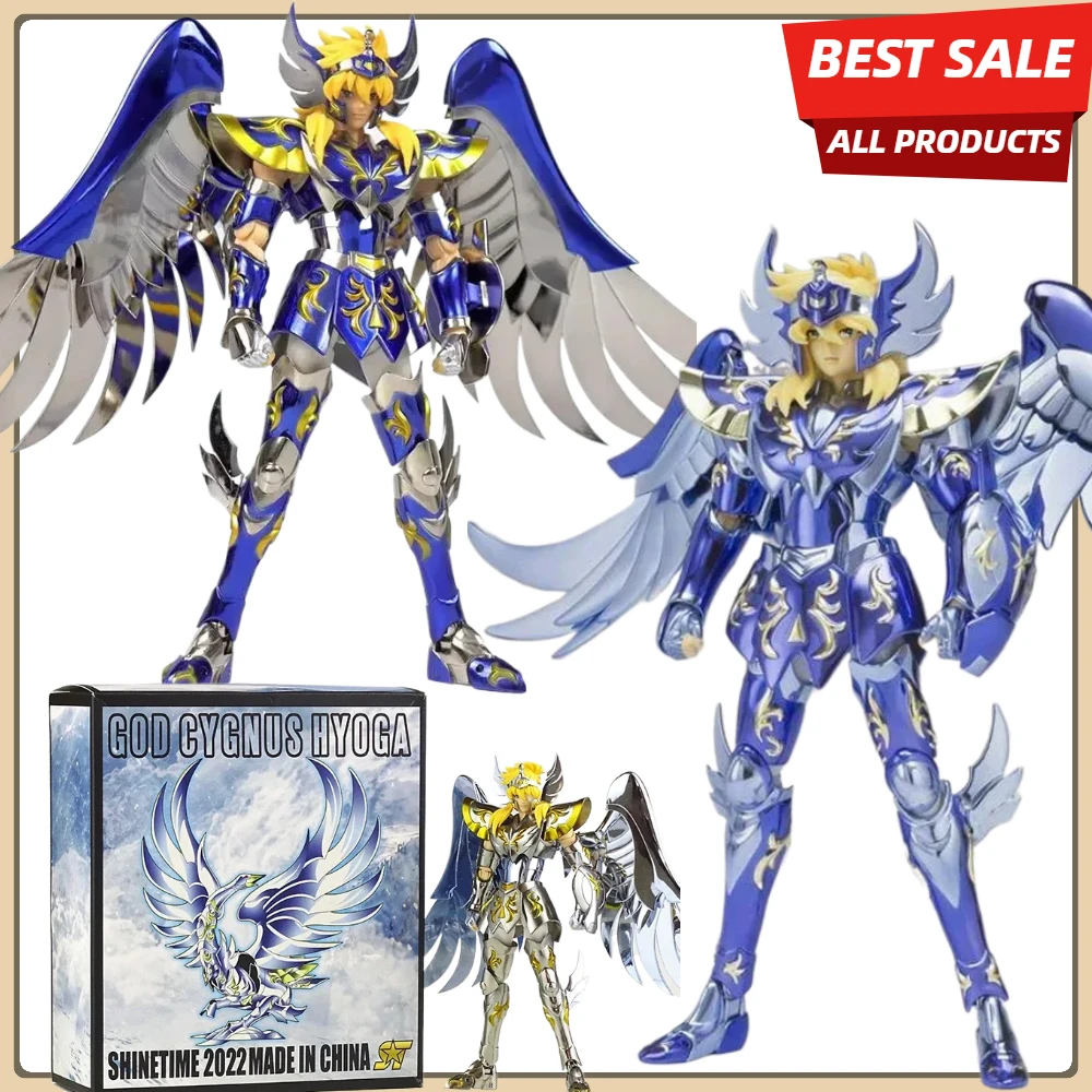 Em estoque modelo st saint seiya estilo ex sog deus shiratori hyoga cygnus armadura de metal articulado colecionável anime figura de ação