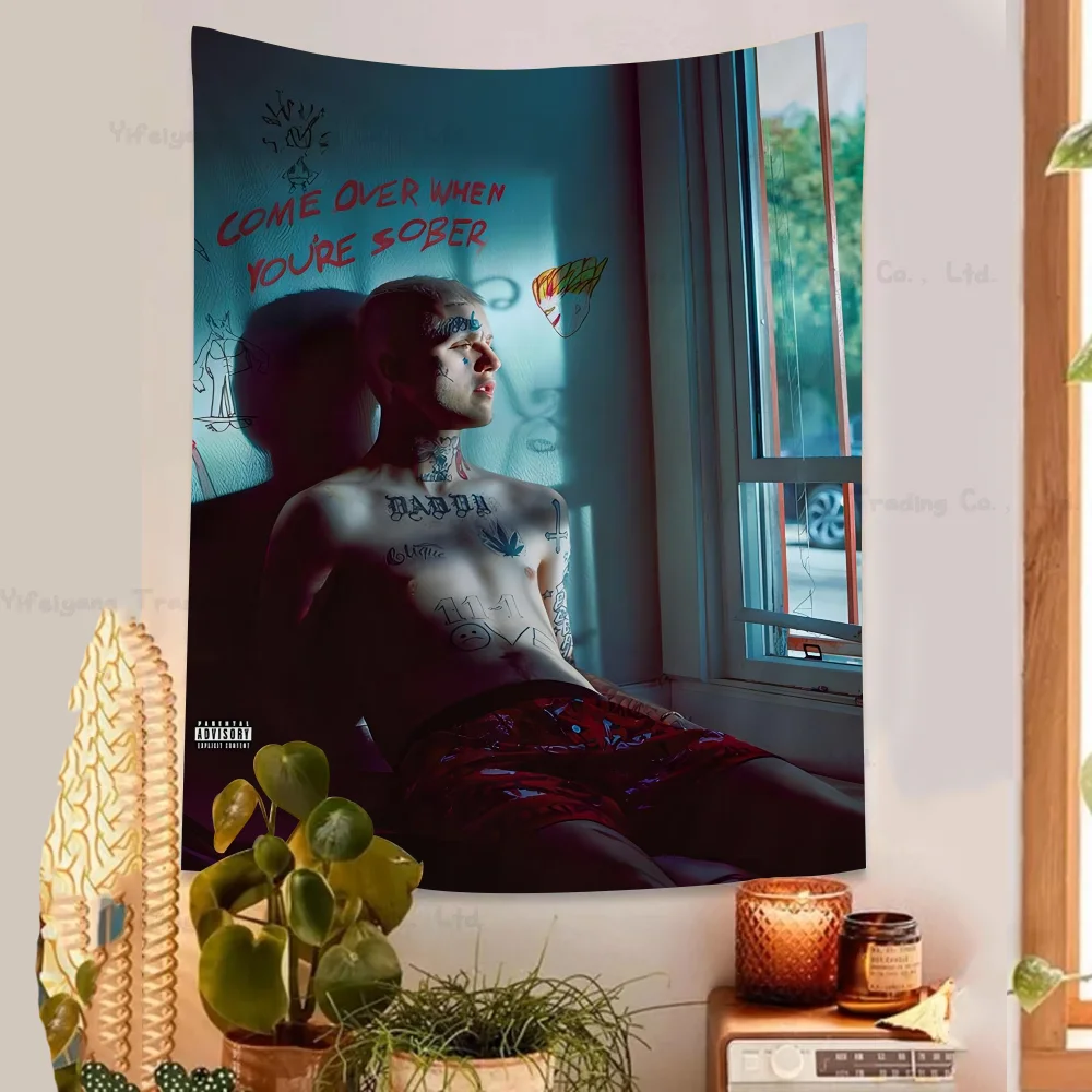 Hip Hop Rapper Lil Peep Tapestry Art Printing Bohemian Wall Tapestries Mandala Decor Blanket