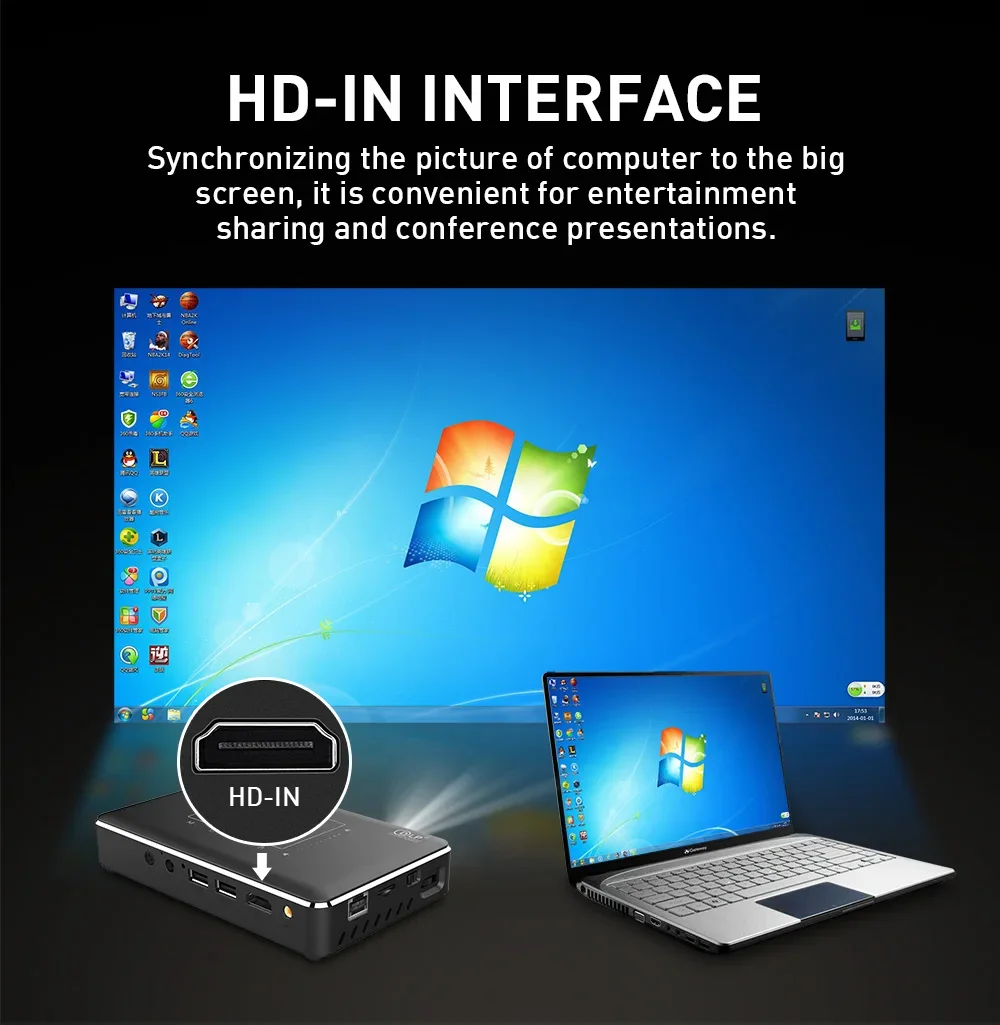 Projecteur laser LED portable, 4K, Android, coule, extérieur, livraison gratuite