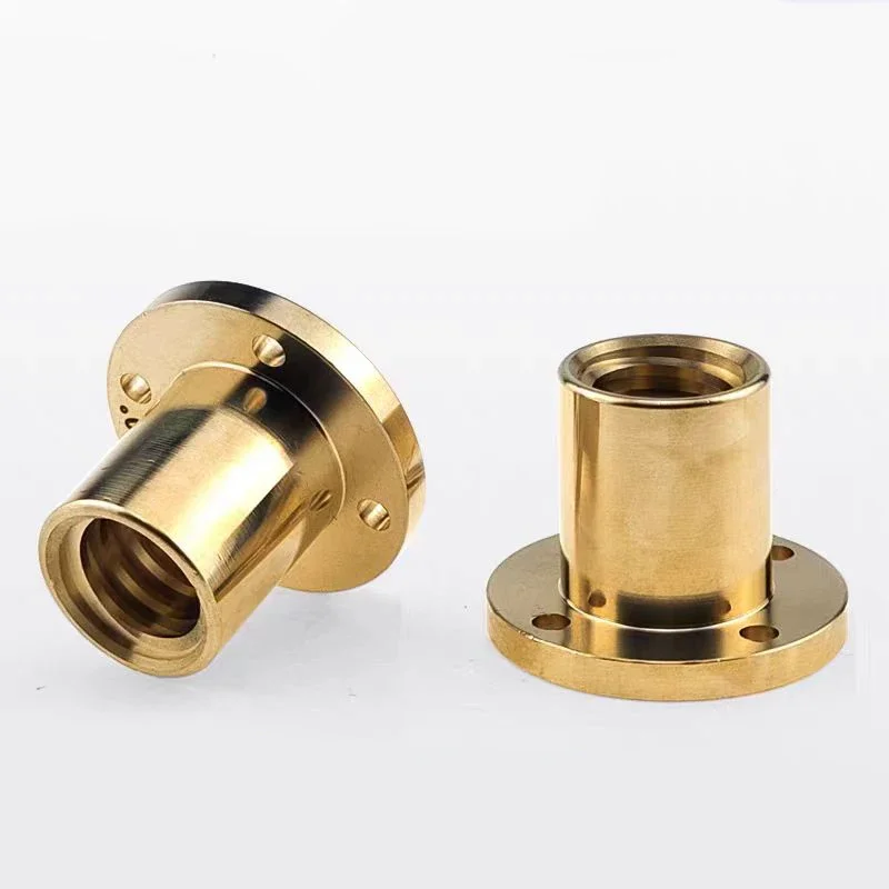 T16 Rundflansch Trapezförmige Rechtsgewindemutter Messingmuttern Teilung 2/3/4/8 mm Bleiğin 3D-Drucker