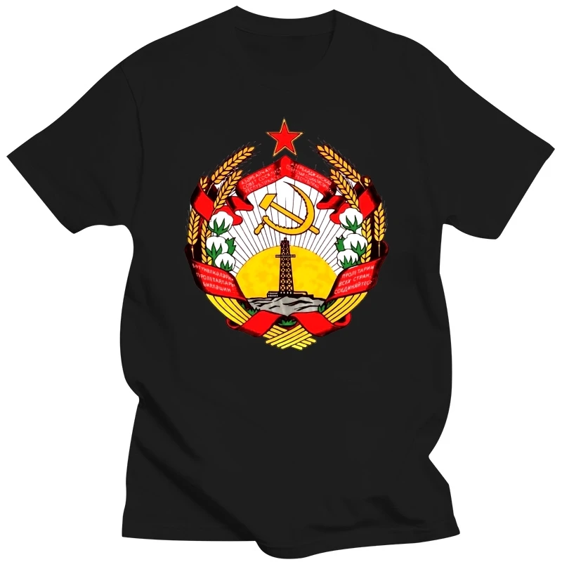 fashion black tshirts for male Cccp Coat Arms Azerbaijan Ssr t-shirt Men T Shirt MAN T-SHIRT  cotton t shirts