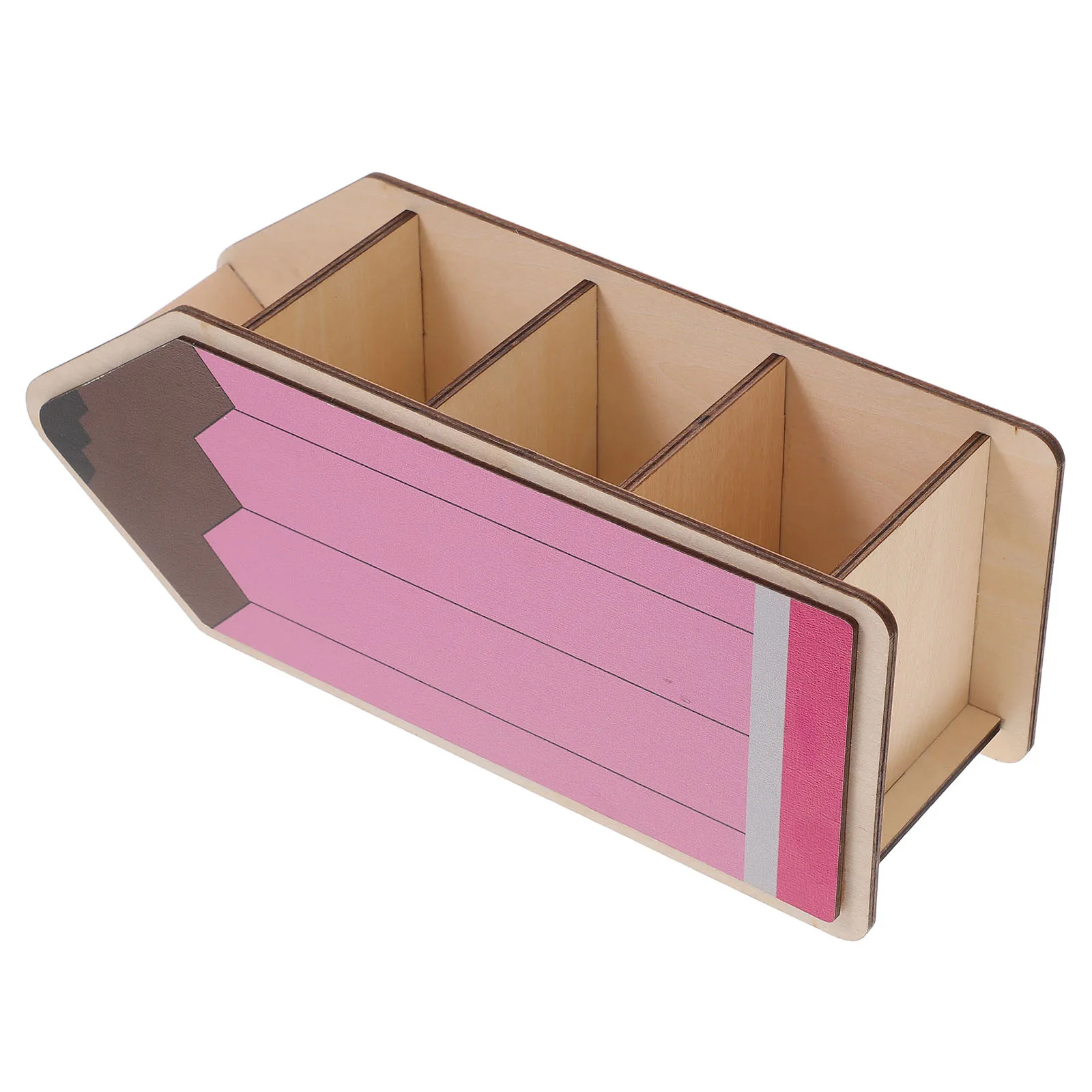 

Pencil Shape Wooden Pen Holder Desk Organizer For Pens Pencils Markers Makeup Brushes Office Decor Supplies Cup