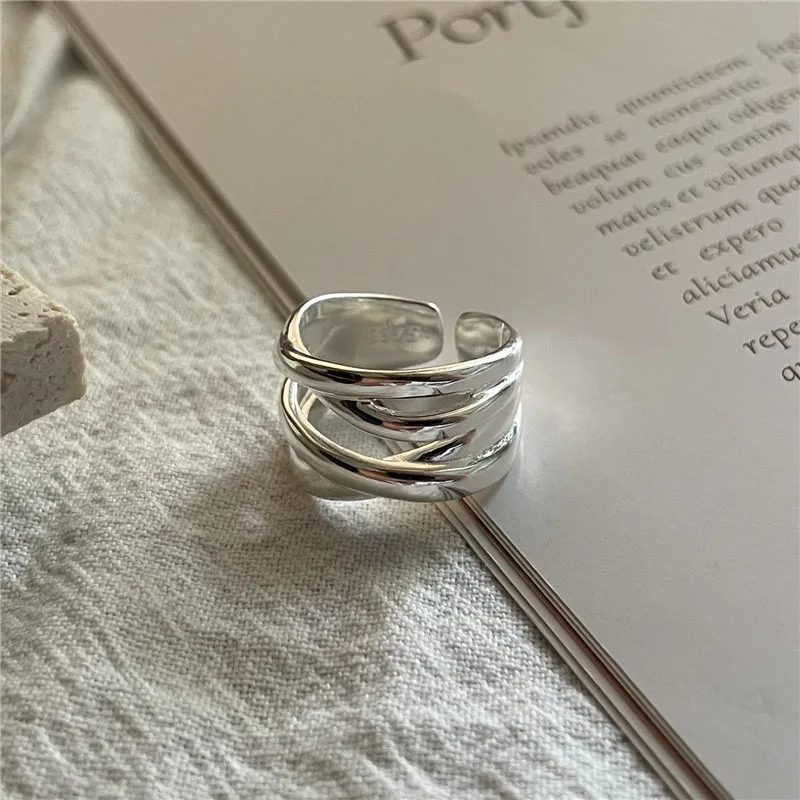 925 Sterling Silver Rings for Women Men Couple Minimalist Handmade Simple Interware Ring Party Jewelry Gift Prevent Allergy