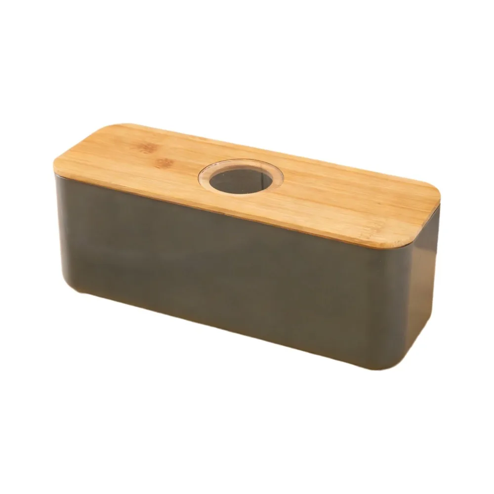 Cutting Board Lid Bread Box With Wooden Lid Bamboo Lid Rectangular Shape Bread Storage Bin Space Saving Spacious Container