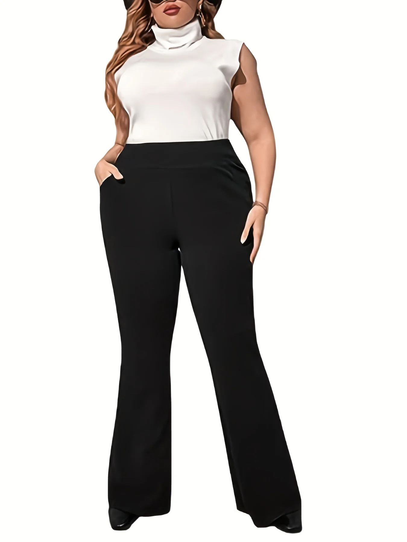 Letnie modne nowe damskie formalna moda biznesowe plus size z jednokolorowymi spodniami z szerokimi nogawkami dziewięć spodnie rybaczki