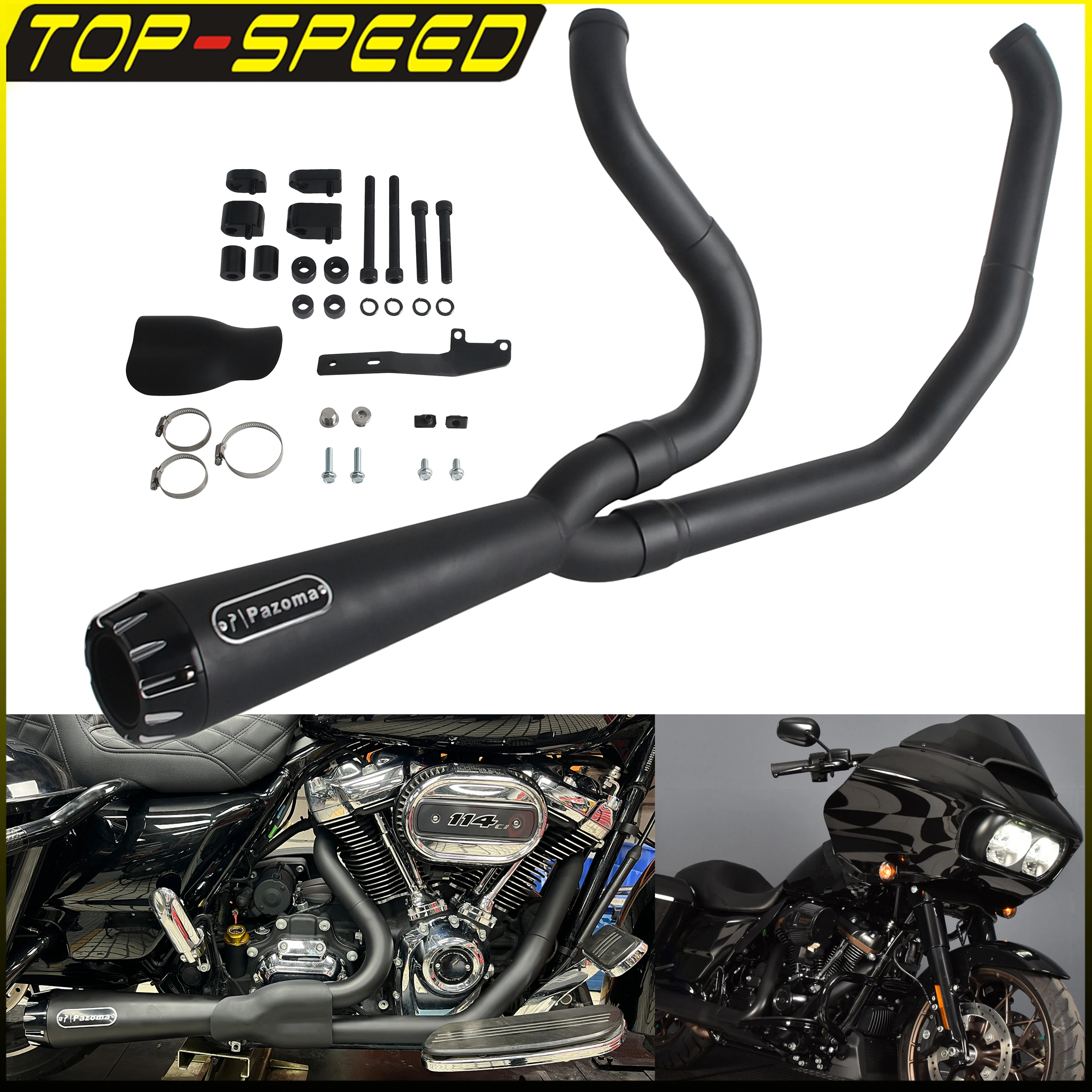 

2 IN 1 Full Muffler Motorcycle Complete Exhaust System Pipe For Harley Road Glide ST FLTRXST Street Glide ST FLHXST 2022 2023