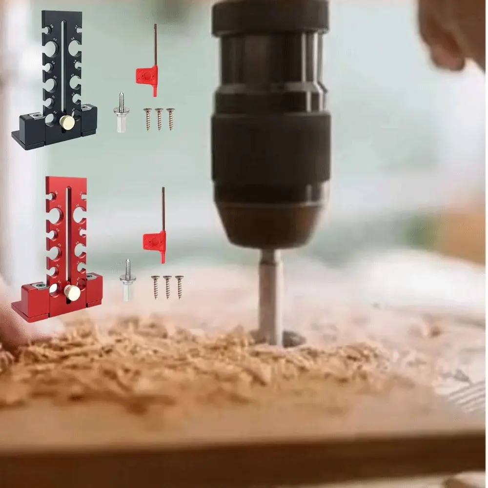 

Adjustable Size Range Electric Drill Jig Double-Edged Cut Knob Type Dowel Maker 12 Hole Enhanced Accuracy Design Milling Tenons