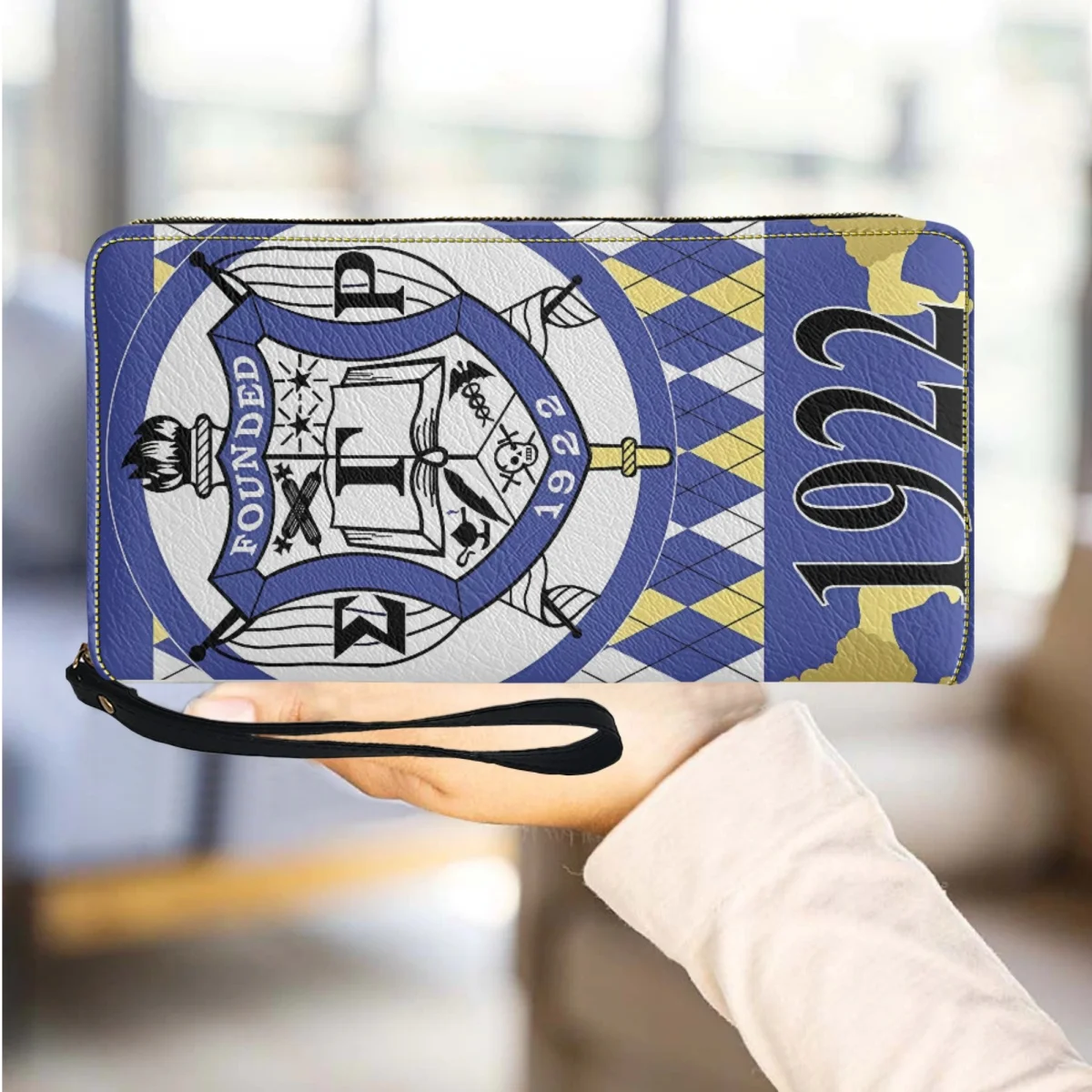 

Sigma Gamma Rho New Trend Clutch Bag Best Sorority Gift Long Wristband Card Holder PU Leather Wallet Small Travel Coin Pouch