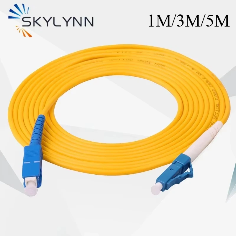 

50Pcs LC/UPC-SC/UPC SM G652D OS2 Simplex 2.0mm LSZH Fiber Optic Patch cords Jumper Cable Customizable 1M/3M/5M