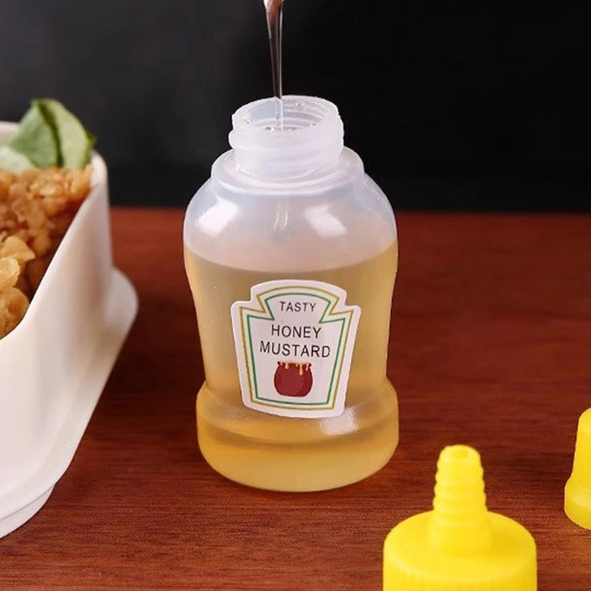 4/12 قطعة زجاجة صلصة الطماطم الصغيرة، 23 مل زجاجة ضغط التوابل، زجاجة حاوية بلاستيكية محمولة، مناسبة للبالغين والمكاتب #3