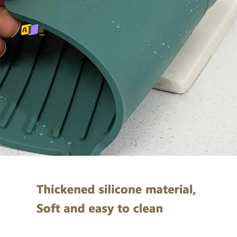 

A08F-2Pcs Kitchen Faucet Splash Pad Silicone Faucet Protector Mat Drain Pad Countertop Protector (61X14.5X0.5Cm)