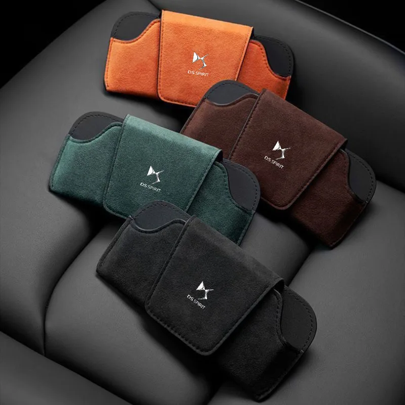 Car Sun Visor Storage Box Storage Bag Glasses Suede Sunglasses Case Holder for Citroen DS DS3 DS4 DS4S DS5 DS 5LS DS6 DS7 Car